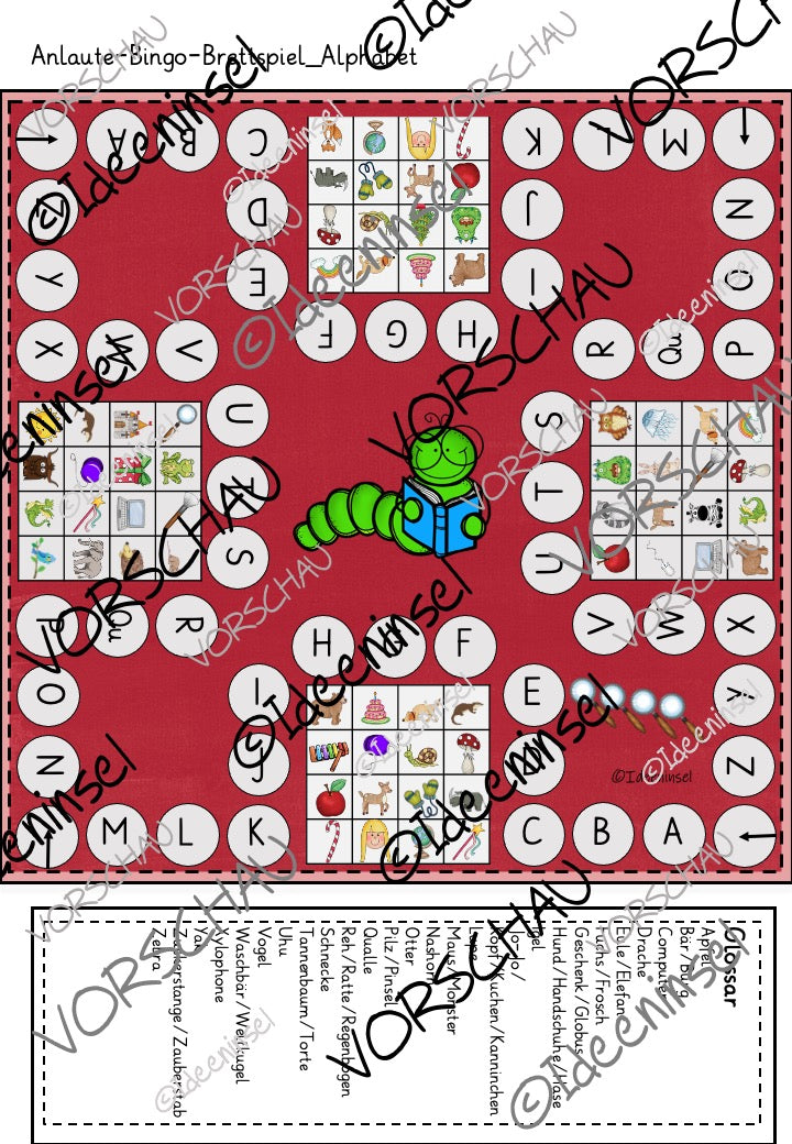 Anlaute Bingo Lernspiel Deutsch Anfangsunterricht Grundschule Version 4