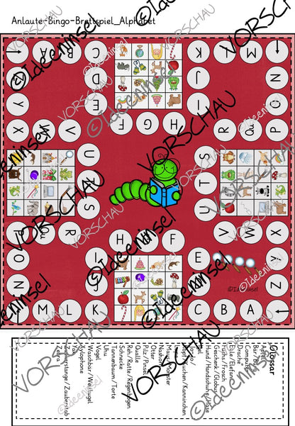 Anlaute Bingo Lernspiel Deutsch Anfangsunterricht Grundschule Version 4