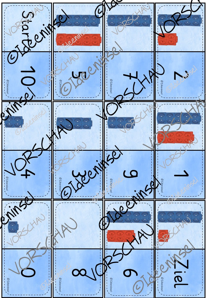 Domino Steckwürfel Mengenbilder Klasse 1