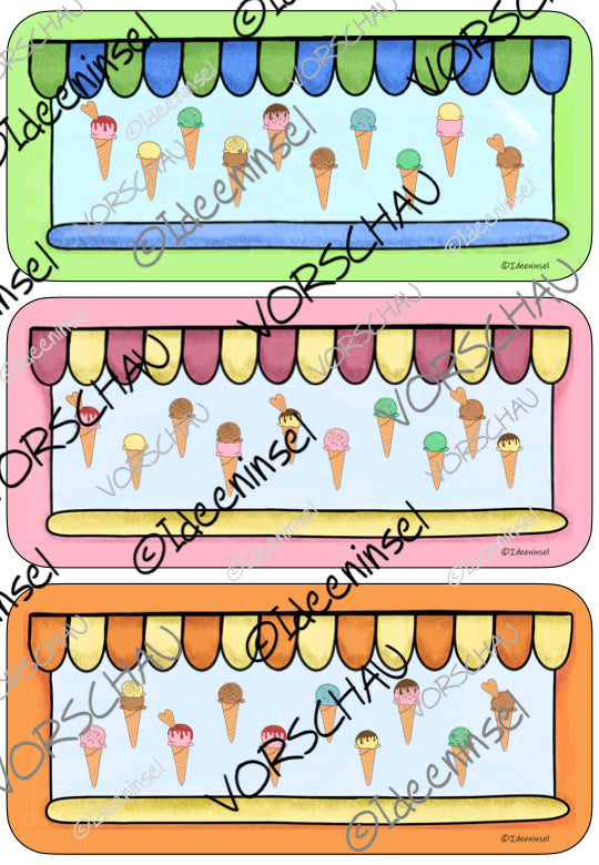 Freiarbeit Spiel – Lotto-Brettspiel „Eiscreme“