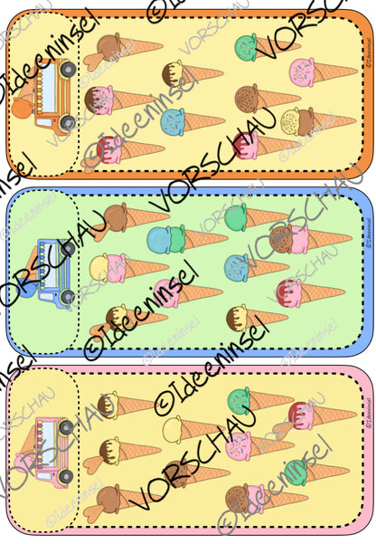 Freiarbeit Spiel – Lotto-Brettspiel „Eiscreme“