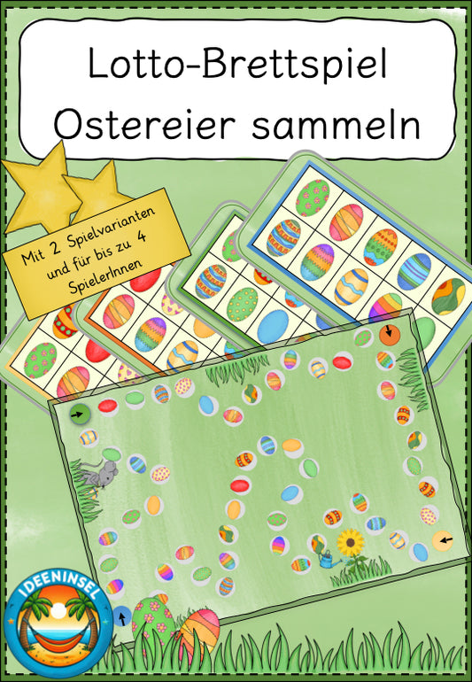 Osterspiel für die Freiarbeit als Lotto-Brettspiel mit Ostereiern